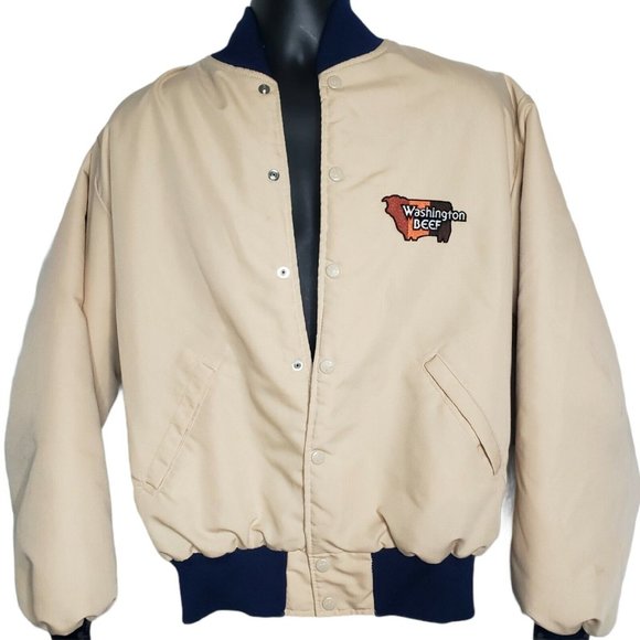 Birdie Jacket By Richard Leslie Quilted Bomber Jacket Washington State Cow Beef - Picture 2 of 10